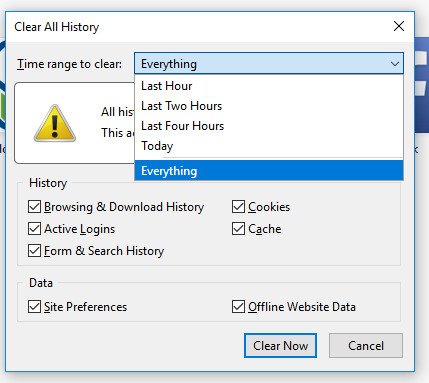 Delete Browsing History in Firefox