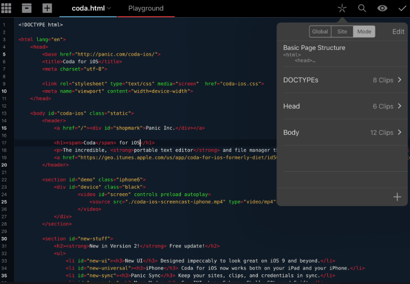 coda html editor for mac