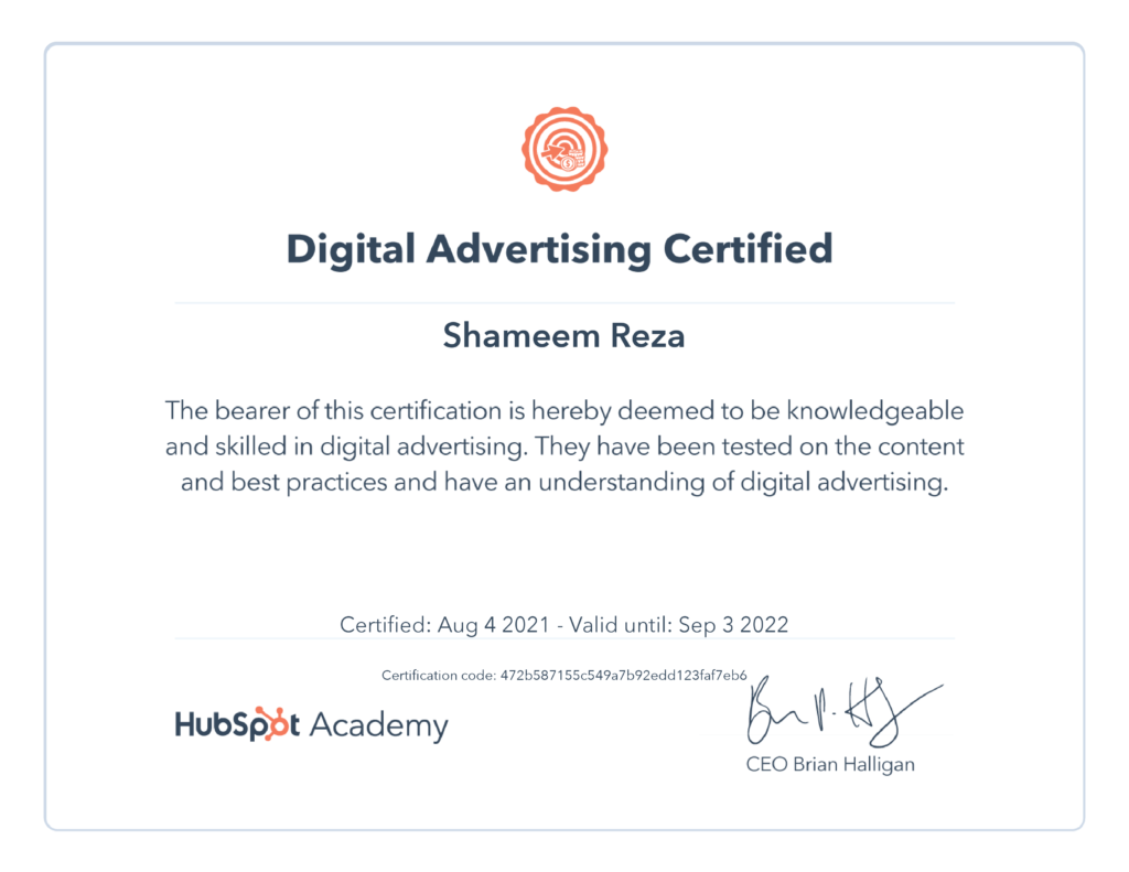 Digital Advertising: HubSpot Academy