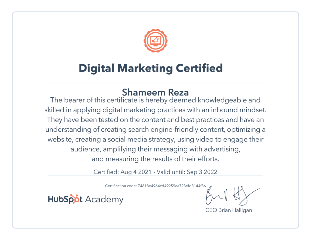 Digital Marketing: HubSpot Academy