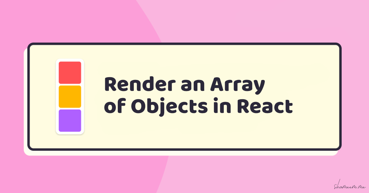 Render an Array of Objects in React